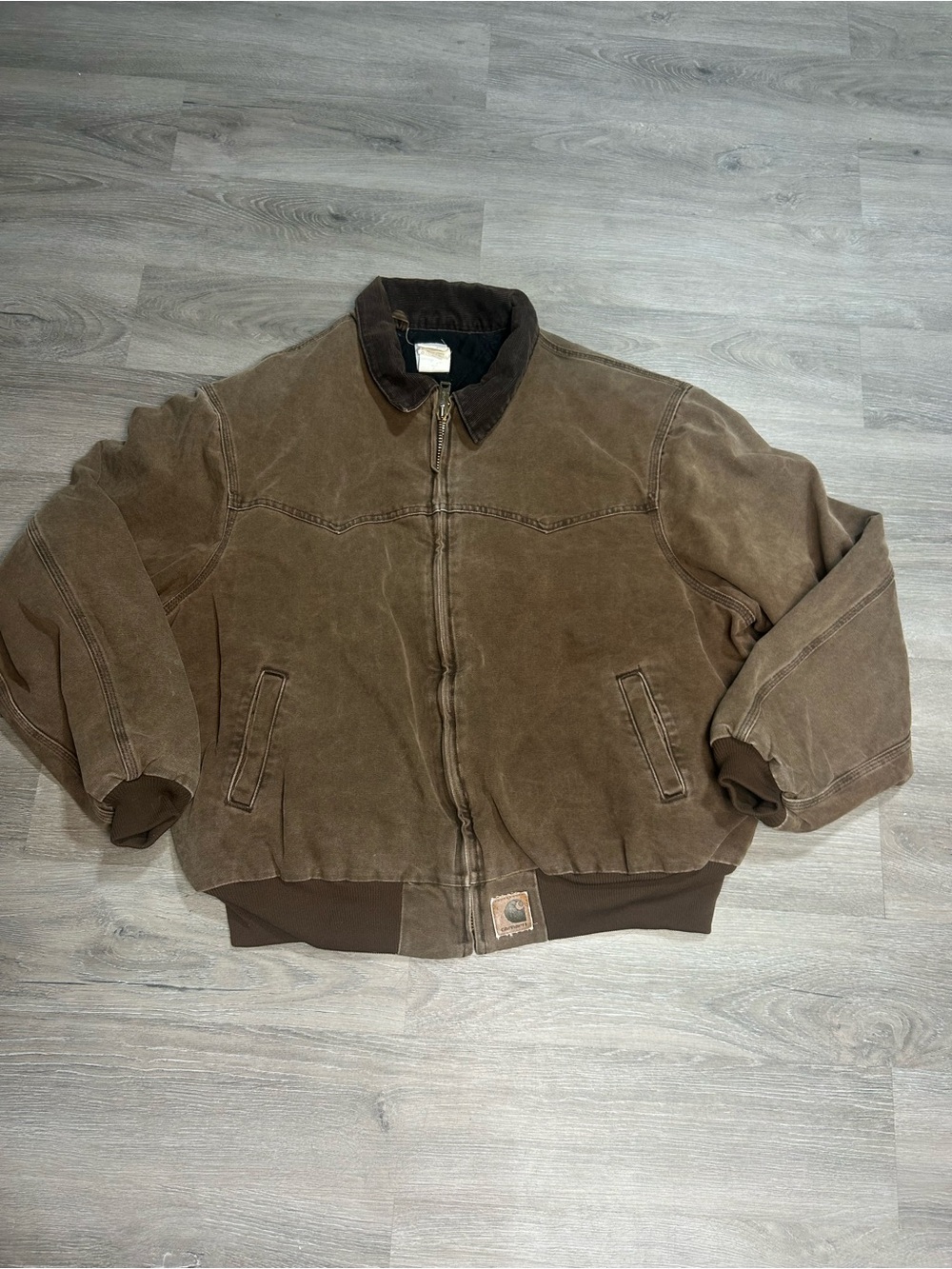 VTG CARHARTT J14CHT  LINED JACKET BOMBER CHESTNUT CHORE COAT Sz 2XL Reg